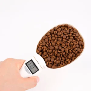 Cuchara para alimentos de mascotas medidora con balanza digital electrónica
